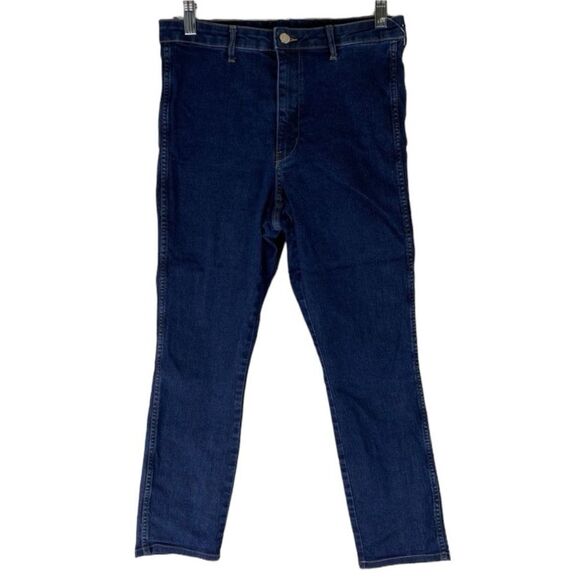 H&M &denim Jeans Women’s 31 Blue Denim High Waist Skinny Ankle Pockets Stretch - Picture 1 of 9